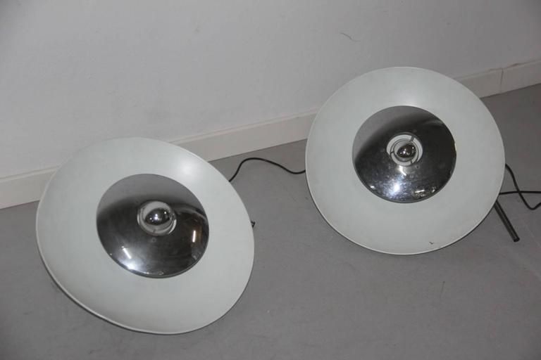 Minimal Pair Of Table Lamps In Lacquered Metal And Steel, 1970, Esperia photo furniture