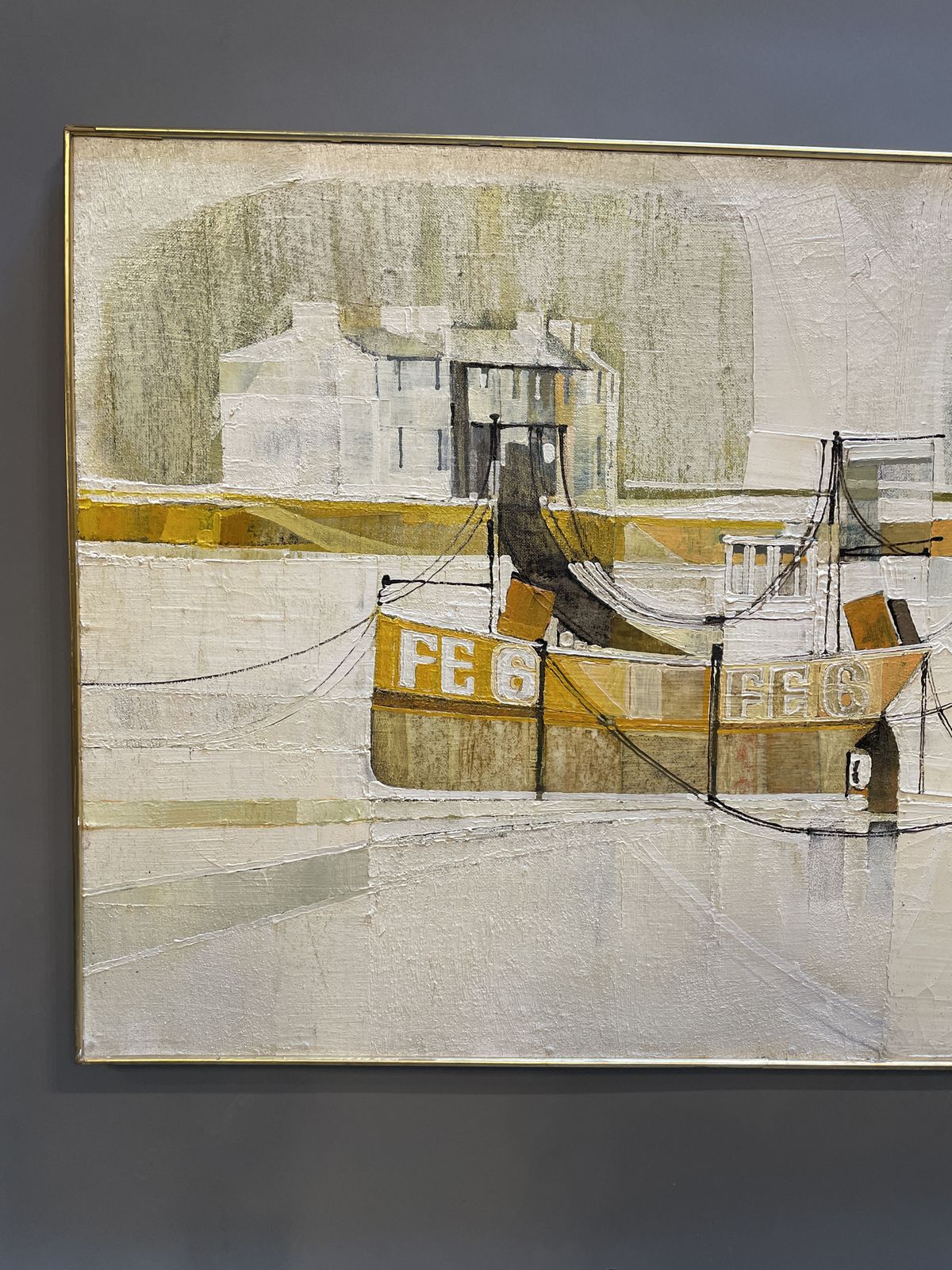 Oil On Board "Folkestone Harbour", Signed , Retailed Liberty & Co photo 1420.0