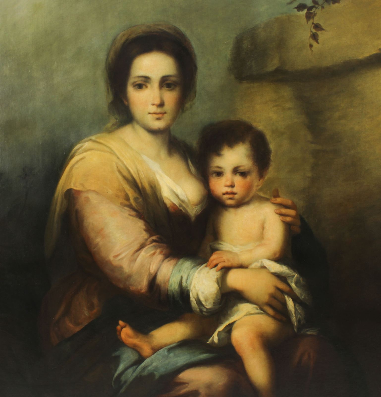 Antique Painting Our Lady Of The Rosary After Bartolomé Murillo 175x125c  19th C photo 4250.0