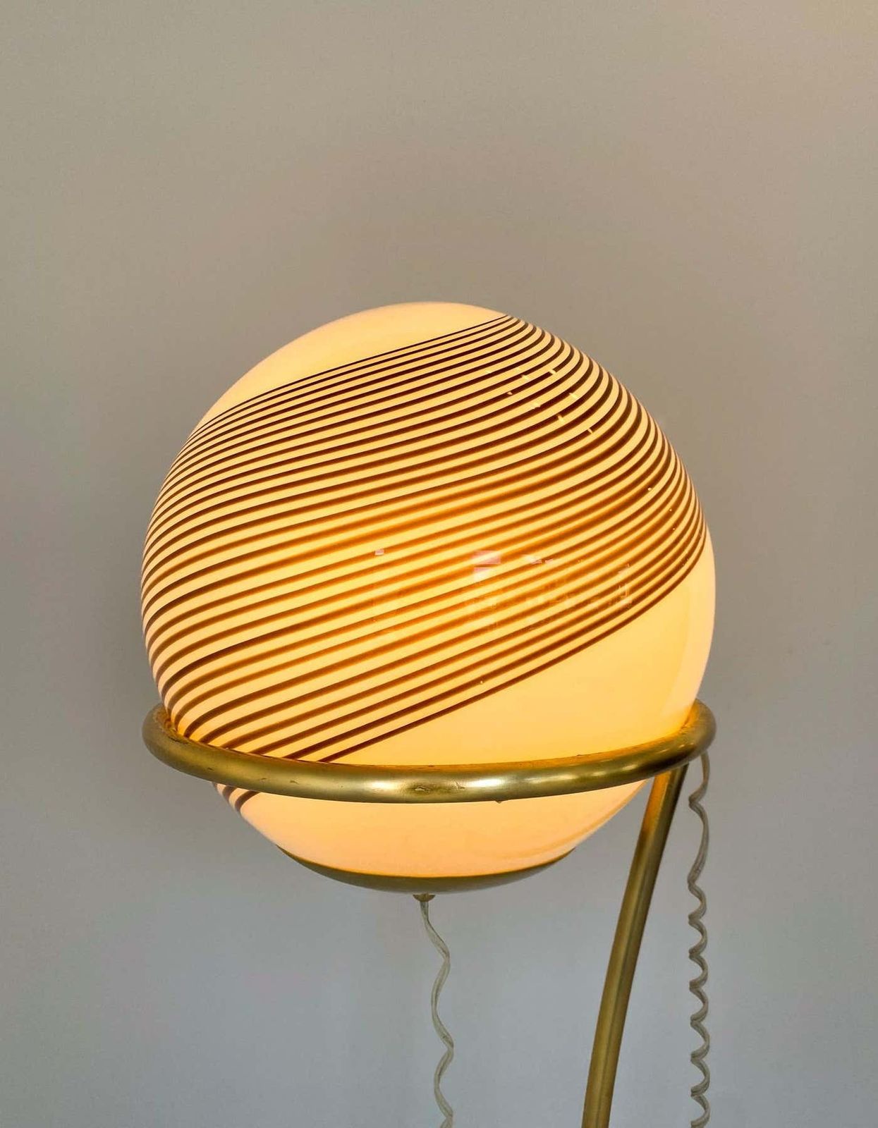 Mid Century Modern Murano Glass And Brass Floor Lamp By Venini, Italy 1960s photo 1490.0