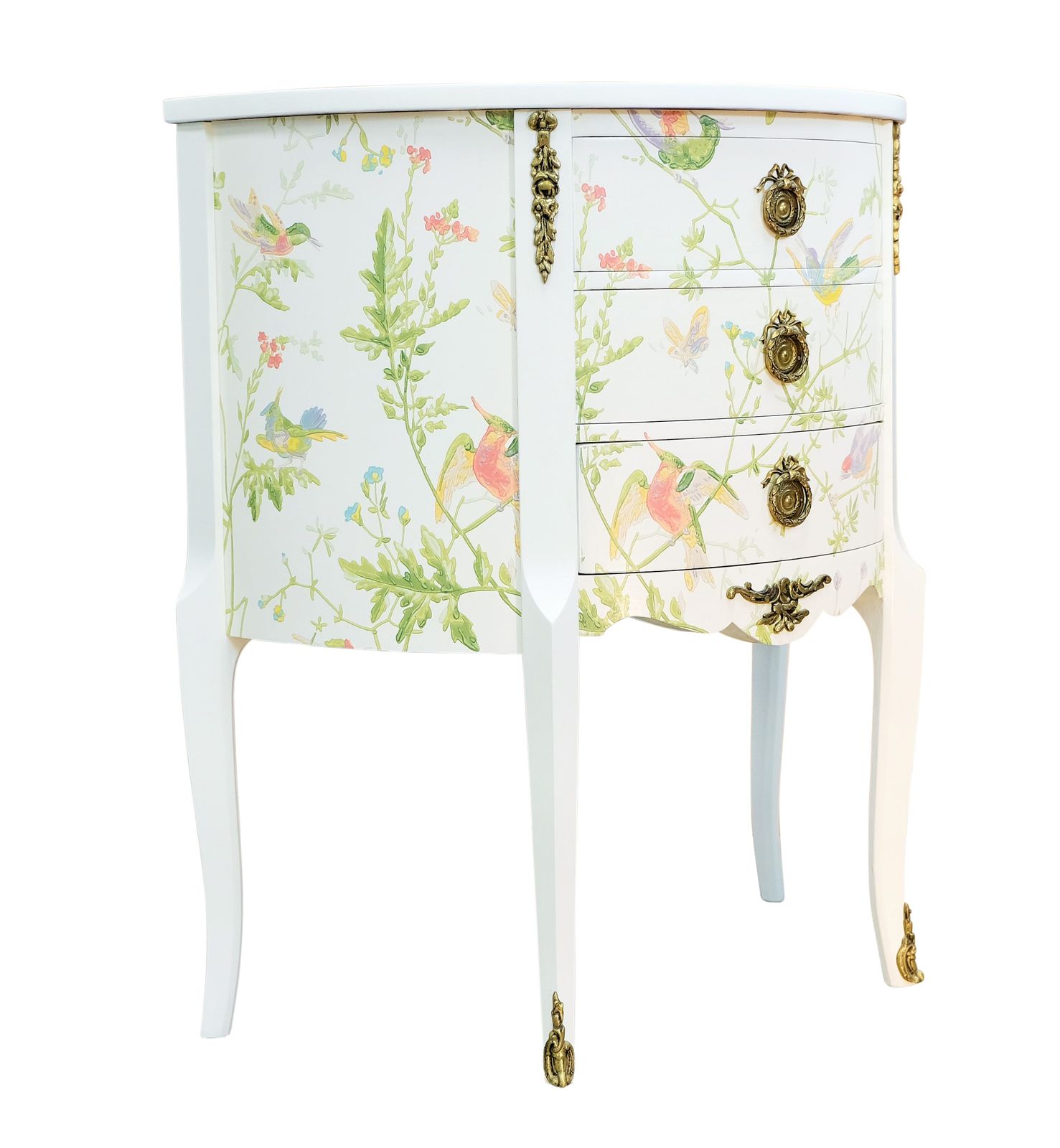 Louis XV Style Chest With Floral Design And Marble Tops photo furniture