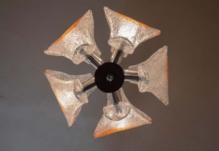 Mid Century Modern Murano Glass Chandelier By Mazzega Murano, Italy, 1970s photo 1290.0