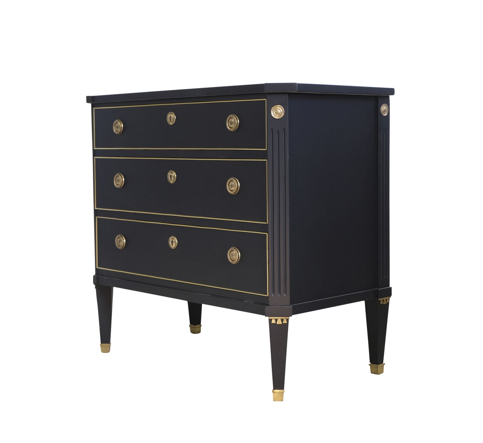 Gustavian Style 3 Drawer Chest Painted  Super Finish Black photo buy