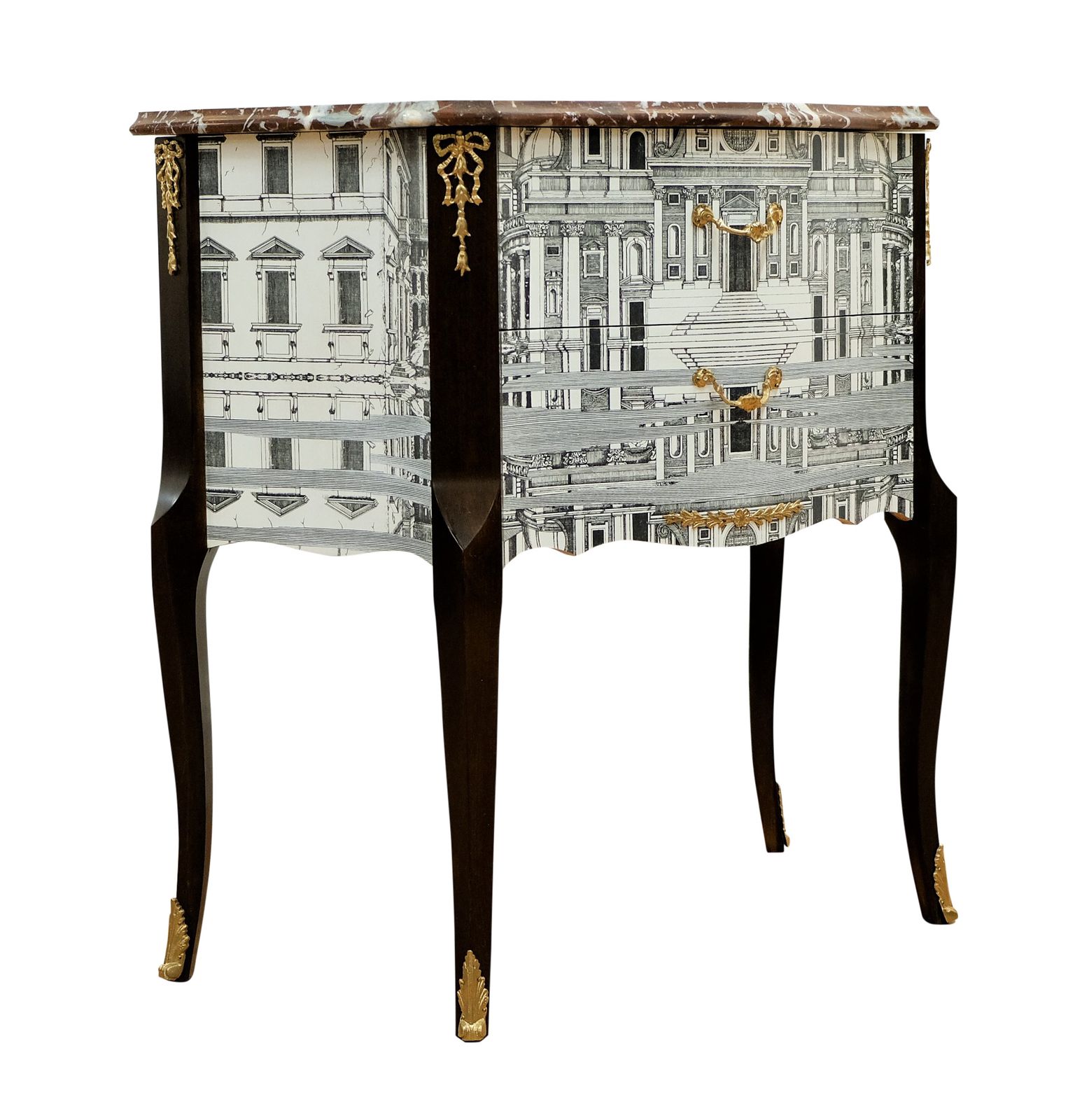 Fornasetti Design Two Drawer Chest With Marble Top photo vintage