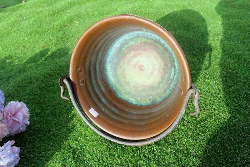 Antique Quality French Hammered Copper Pot/Planter/Jam 18th C 30 X 13 Cm photo vintage