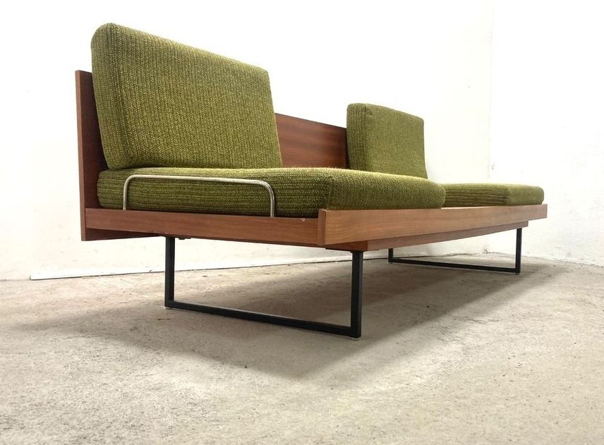 Czech  2 Seater Sofa & Daybed In Mahogany By Drevotex 1970s photo furniture