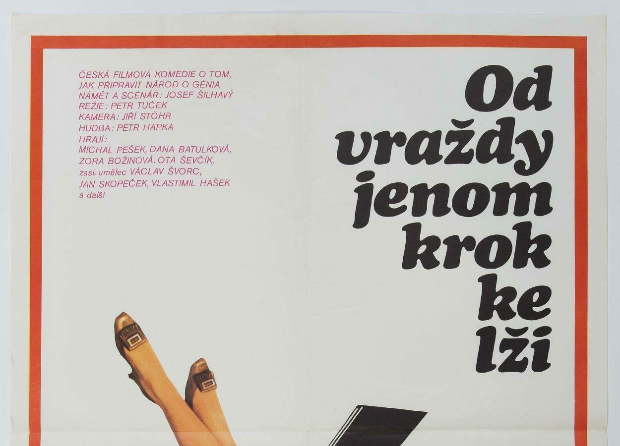 Original Film Poster, Just A Step From A Murder To A Lie, Alexej Jaroš, 1982, Genuine Czech Vintage Print photo furniture