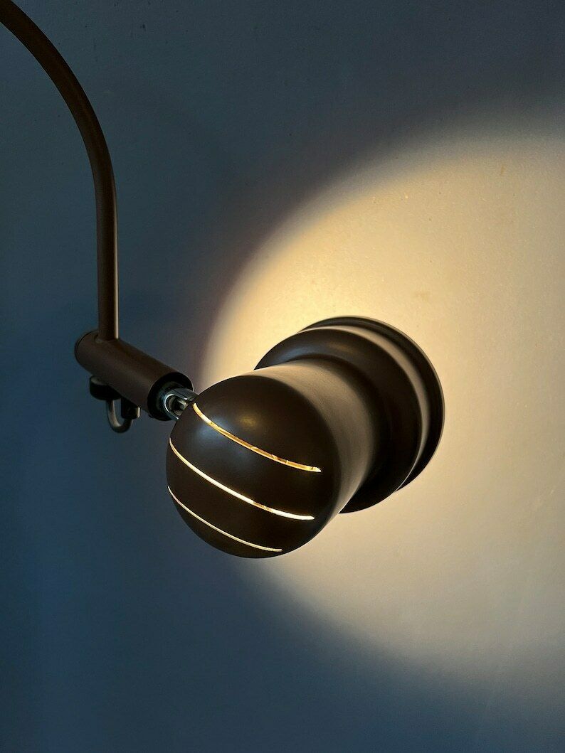 Mid Century Bruine Gepo Double Arc Cone Vloerlamp photo Verlichting