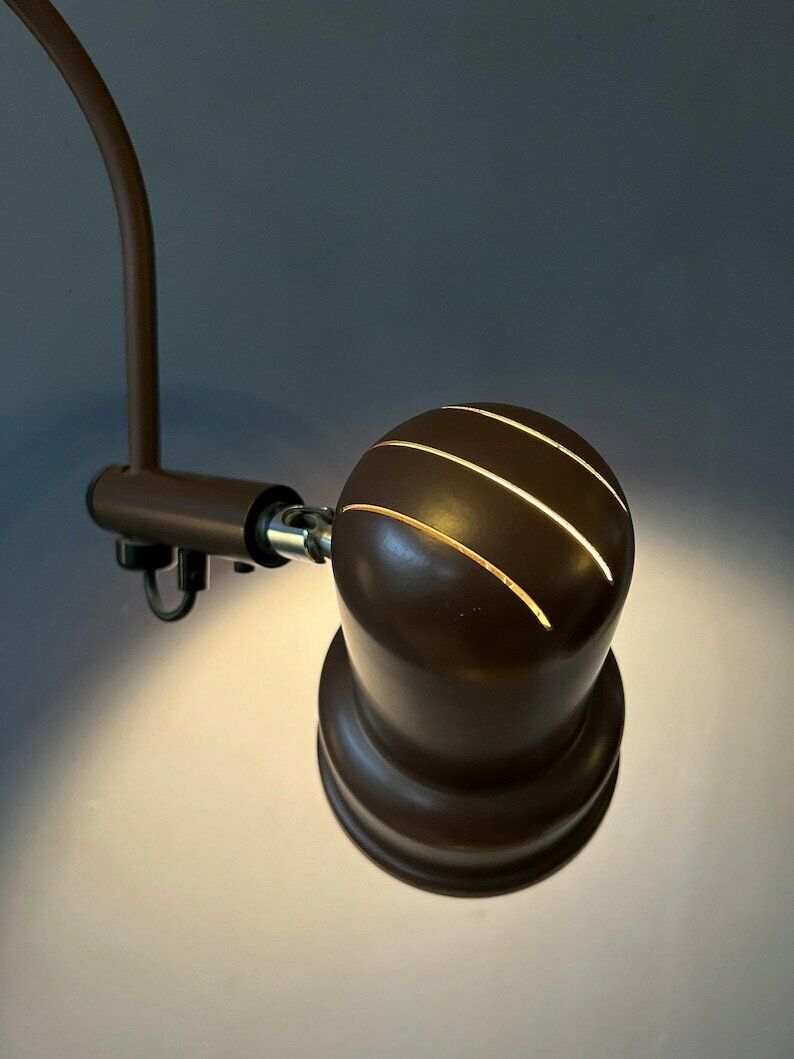 Mid Century Bruine Gepo Double Arc Cone Vloerlamp photo 909.0