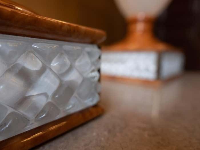 Hollywood Regency Tommaso Barbi Table Lamp, Ceramic, Murano Glass, Italy 1970s photo vinterior