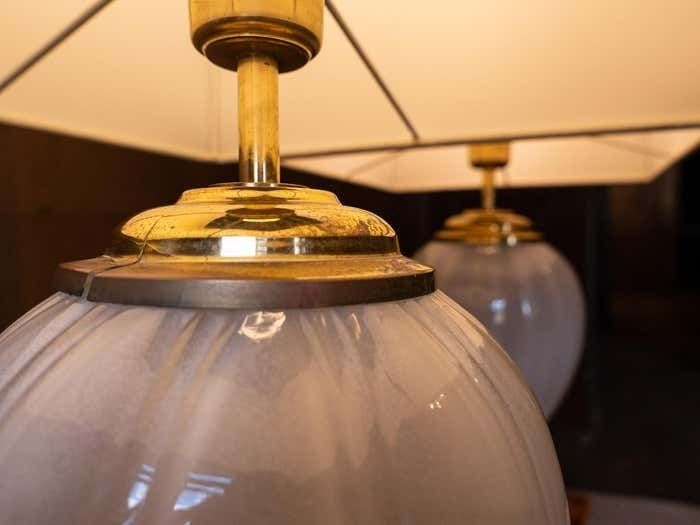Hollywood Regency Tommaso Barbi Table Lamp, Ceramic, Murano Glass, Italy 1970s photo buy