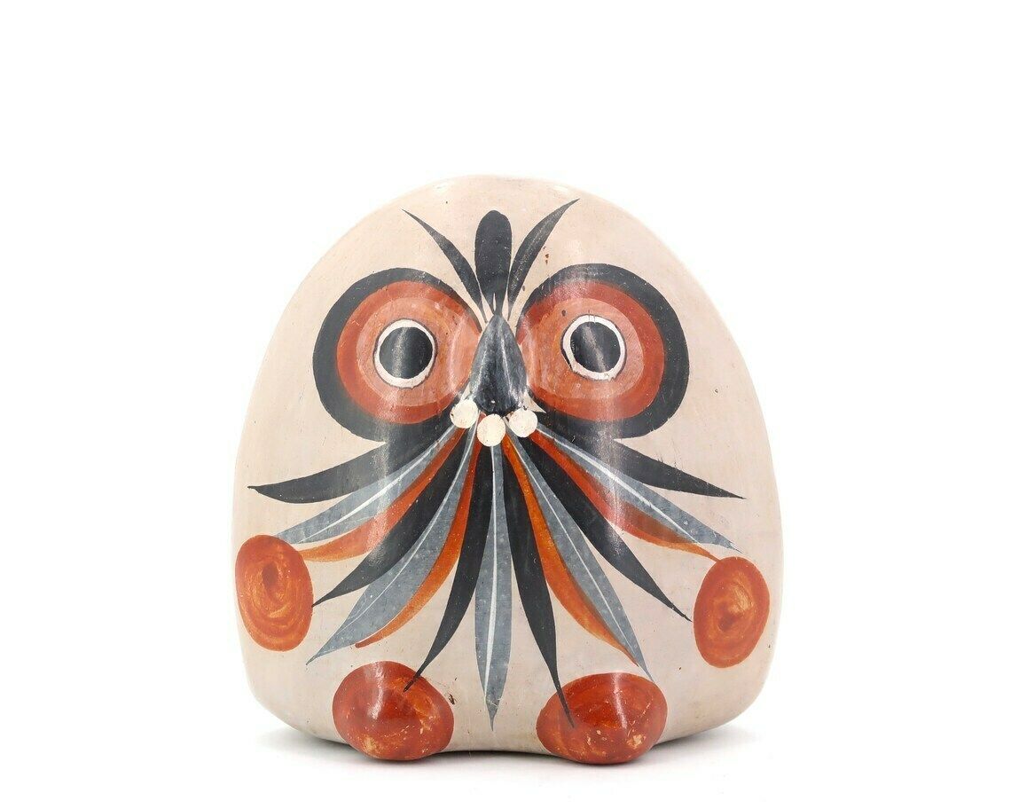 Mexicaans Keramisch Uilenbeeldje, Gesigneerd V Silva Mexico, Jaren 1970 / Terracotta, Kunst, Boho Chic, Mexico, Aardewerk, Folk, Terracotta
