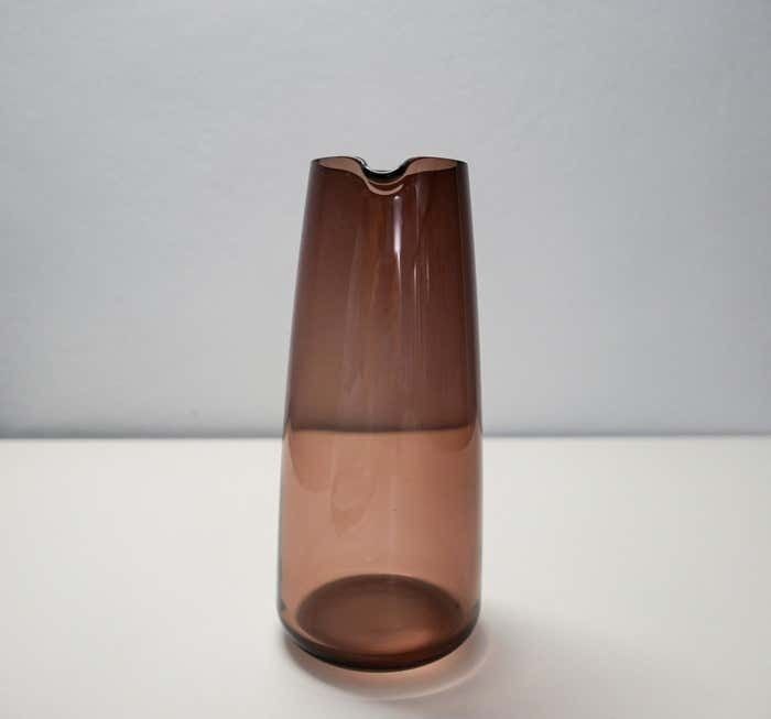 photo for sale Purple Smoked Glass Water Carafe And Drinking Glasses, Mid Century Modern, 1960s