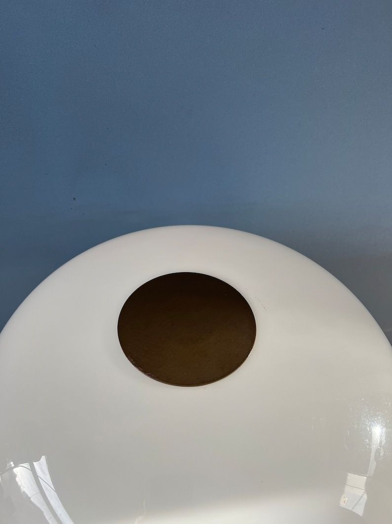 Brown And White Space Age Mid Century Mushroom Table Lamp photo vintage