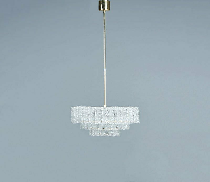 Glass And Brass Chandelier From Doria Leuchten 1960s photo furniture