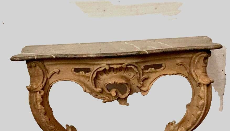 Louis XV Style Console In Natural Wood 19th Century photo vintage