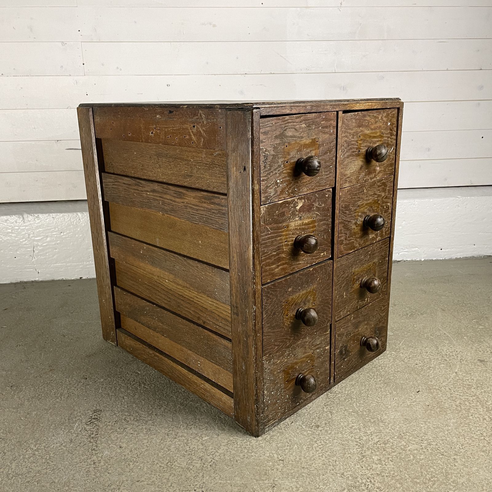 Vintage Oak And Ply Index Drawers Unit photo 375.0