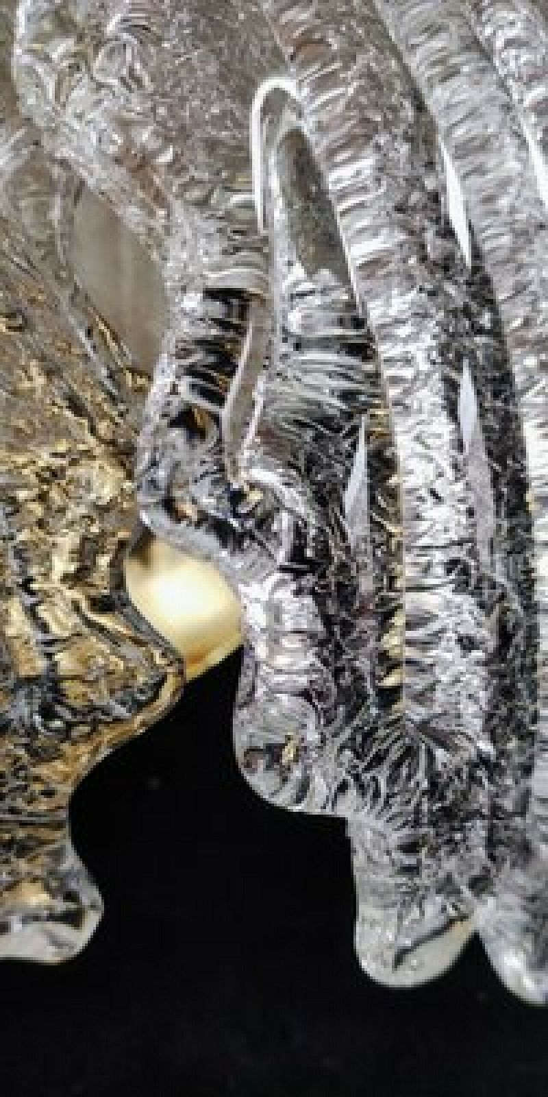 1469.0 Glass And Brass Ceiling Lamp By Barovier & Toso, 1980s photo