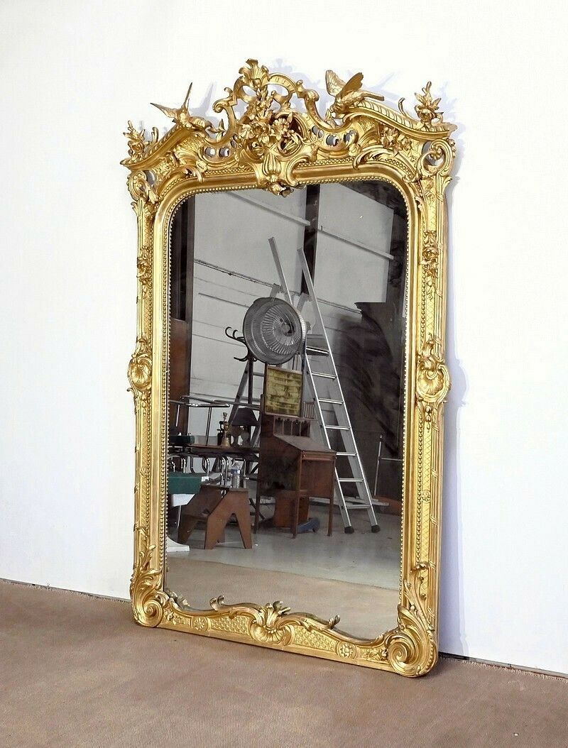 Important Louis XV Mirror In Gilded Wood – Early 19th Century photo for sale