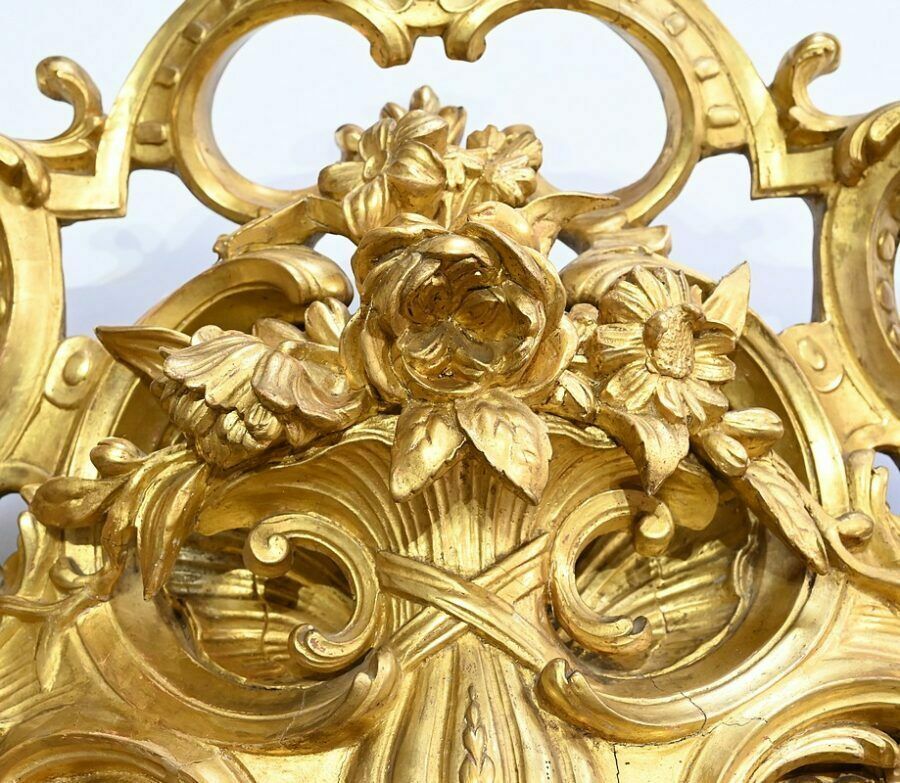 photo furniture Important Louis XV Mirror In Gilded Wood – Early 19th Century