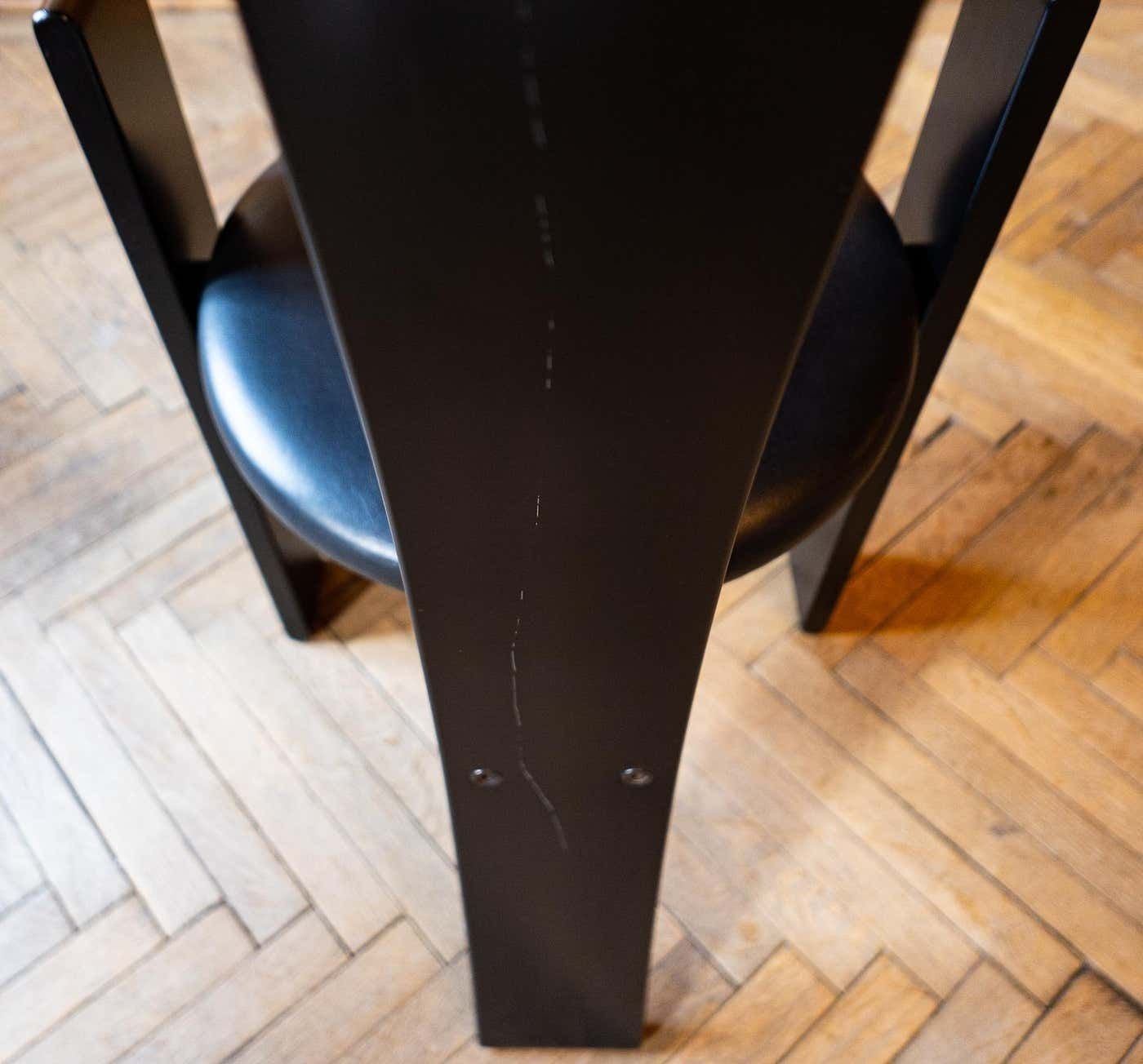 photo for sale Mid Century Modern Wooden “Golem” Dining Room Chairs By Vico Magistretti, Italy 1969