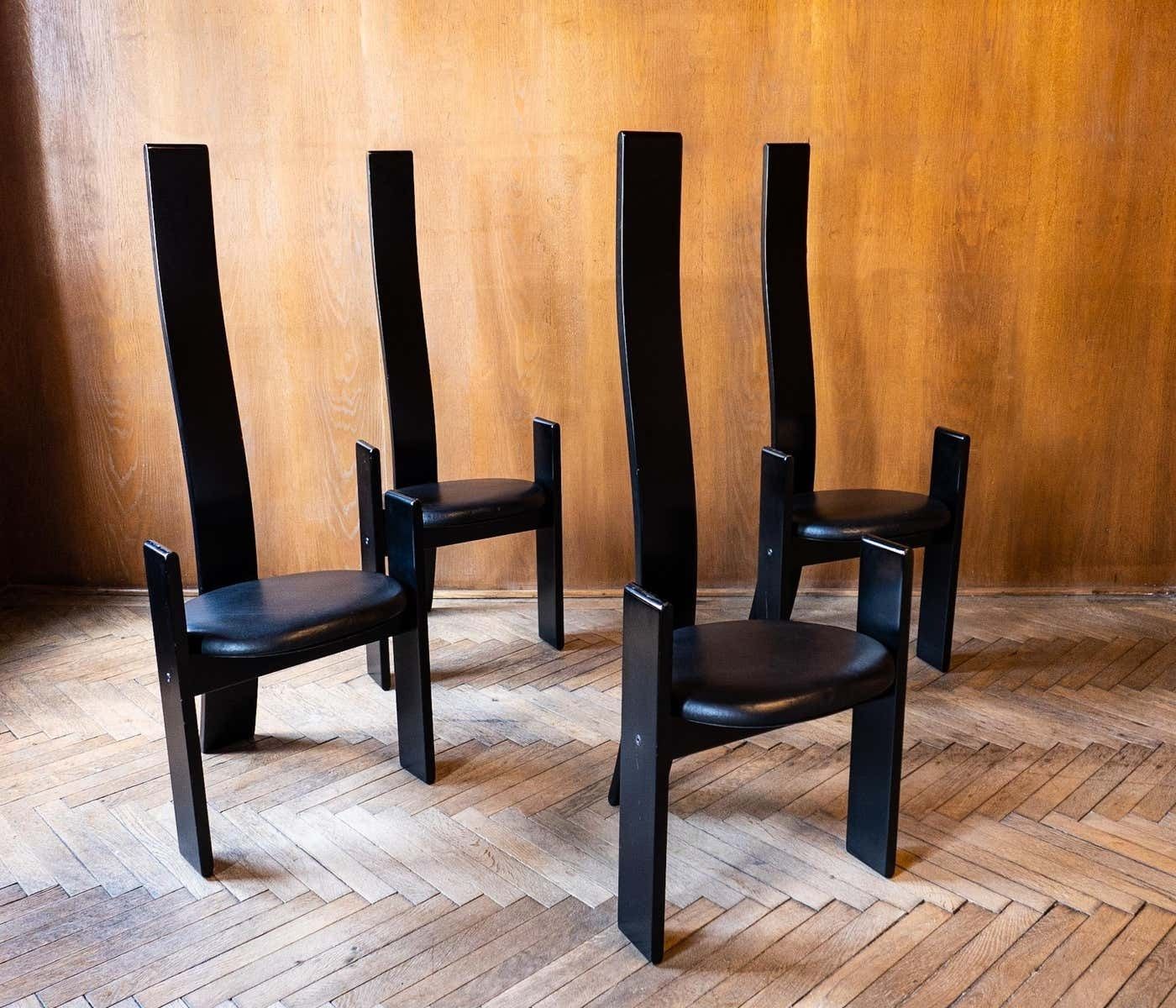 2200.0 Mid Century Modern Wooden “Golem” Dining Room Chairs By Vico Magistretti, Italy 1969 photo