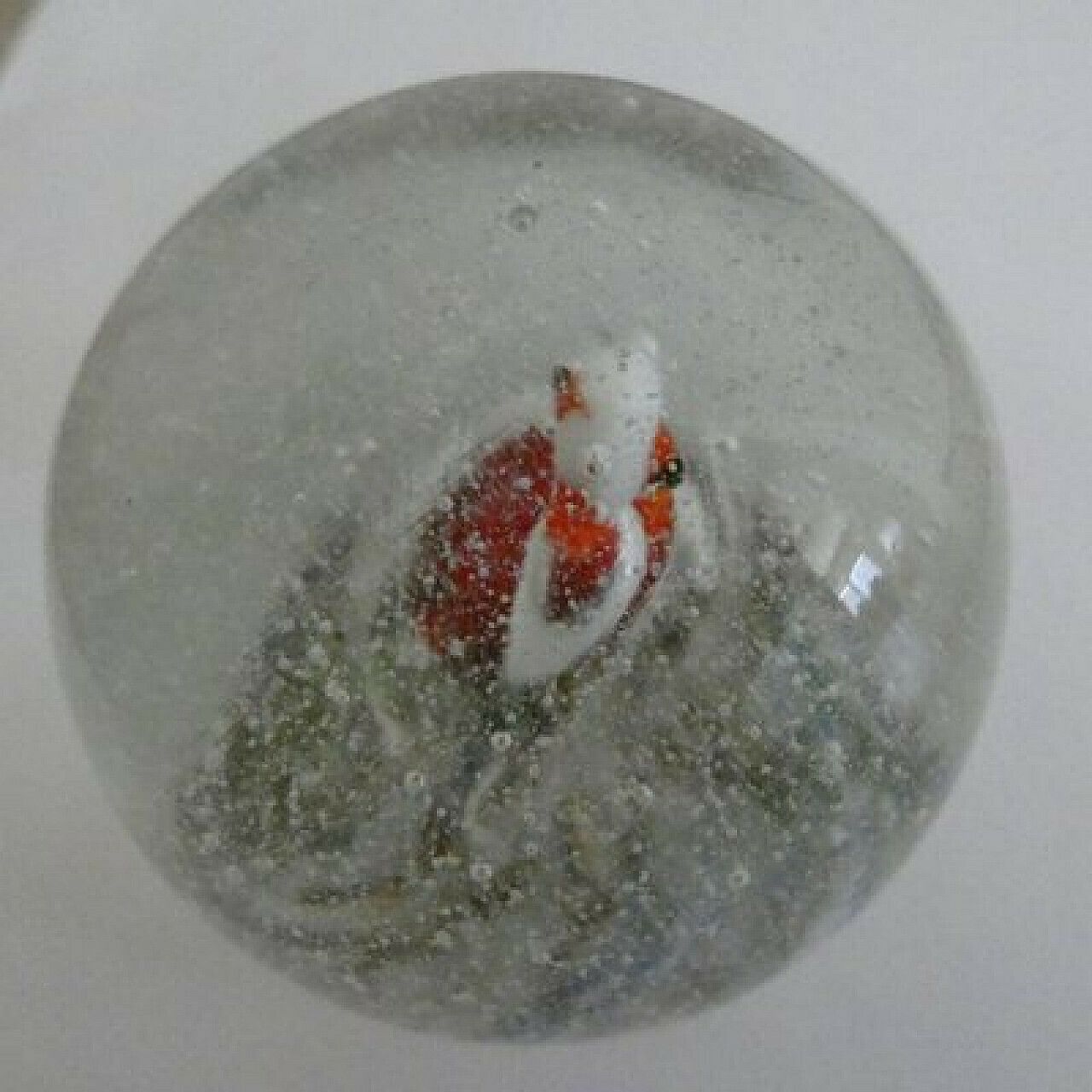 Murano Glass Paperweight With Penguin And Snowflakes, 1920s photo Home Decor