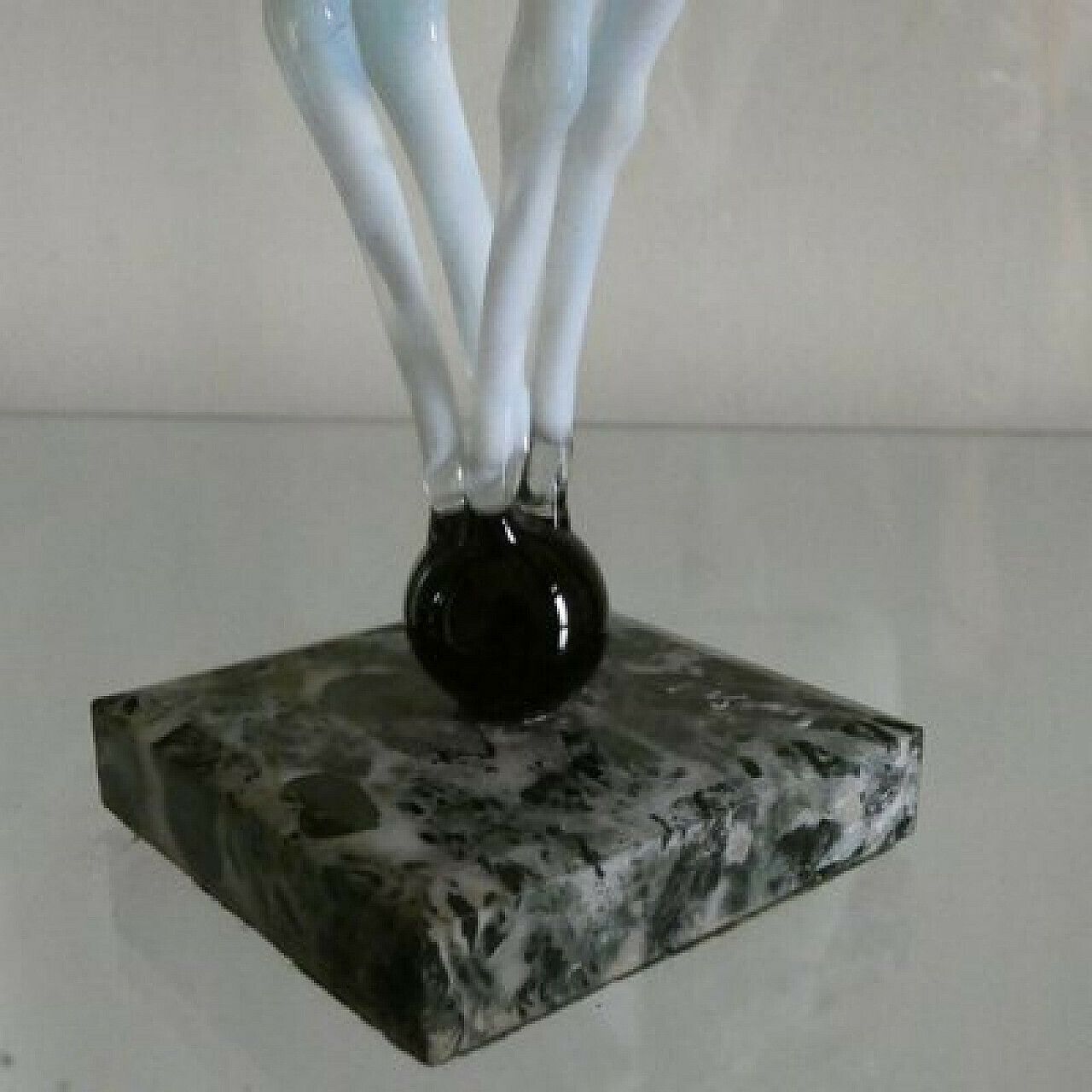 photo for sale Glass Deer Sculpture On Sphere With Marble Base By Istvan Komaromy, 1950s