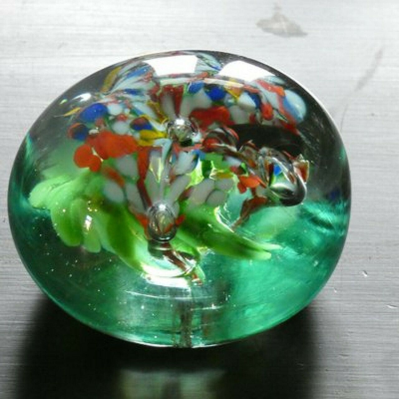 Murano Glass Floral Paperweight, 1950s photo buy