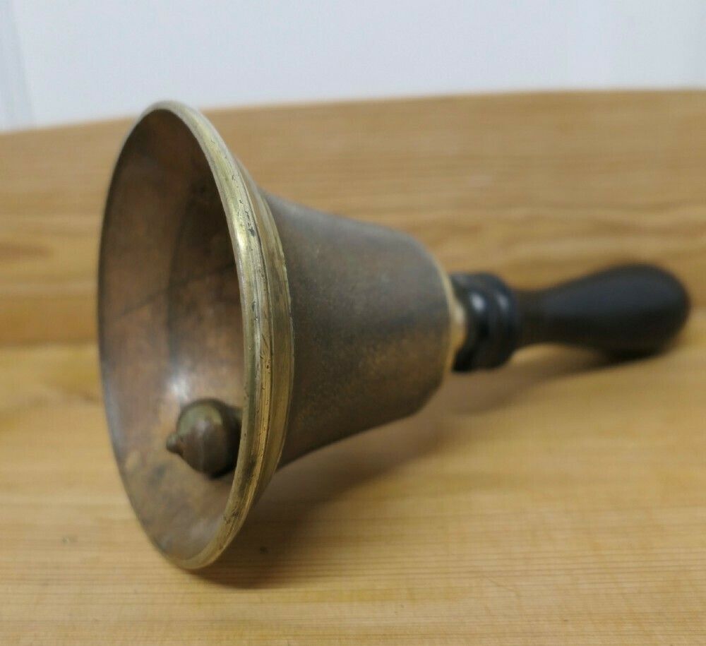 Old Brass British Military Issue Brass Handbell photo 354.0