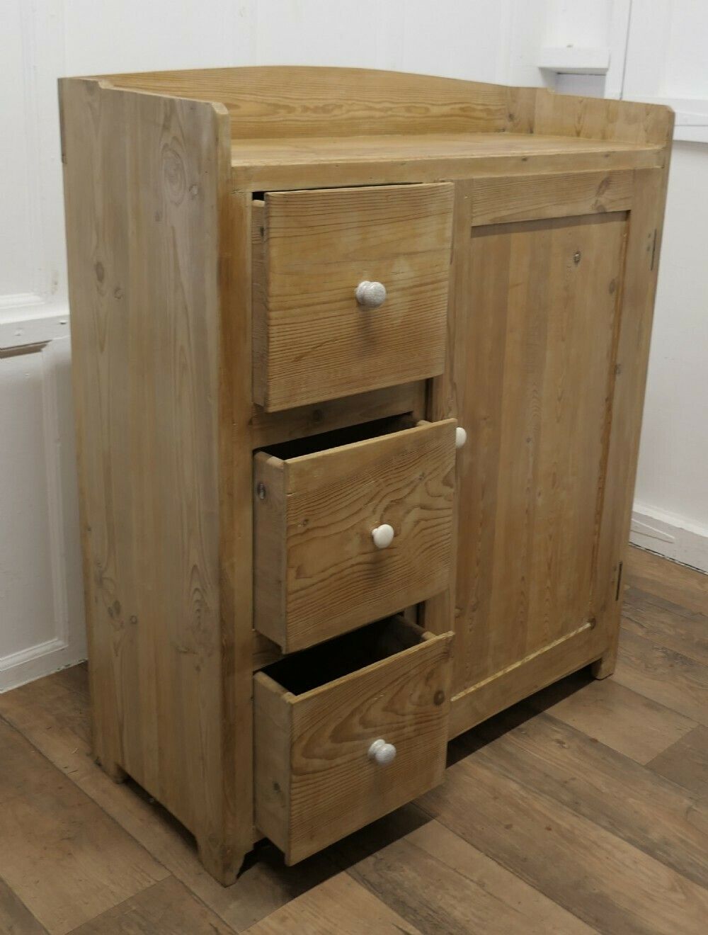 Victorian Stripped Pine Greeting Station Cupboard photo vinterior