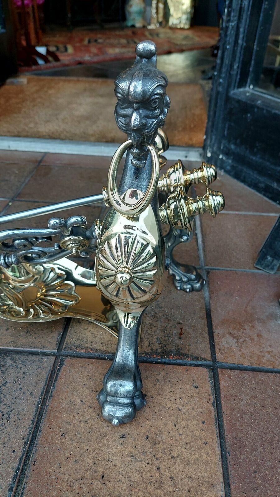 Set Of 3 Victorian Brass And Cast Iron Fire Tools photo furniture