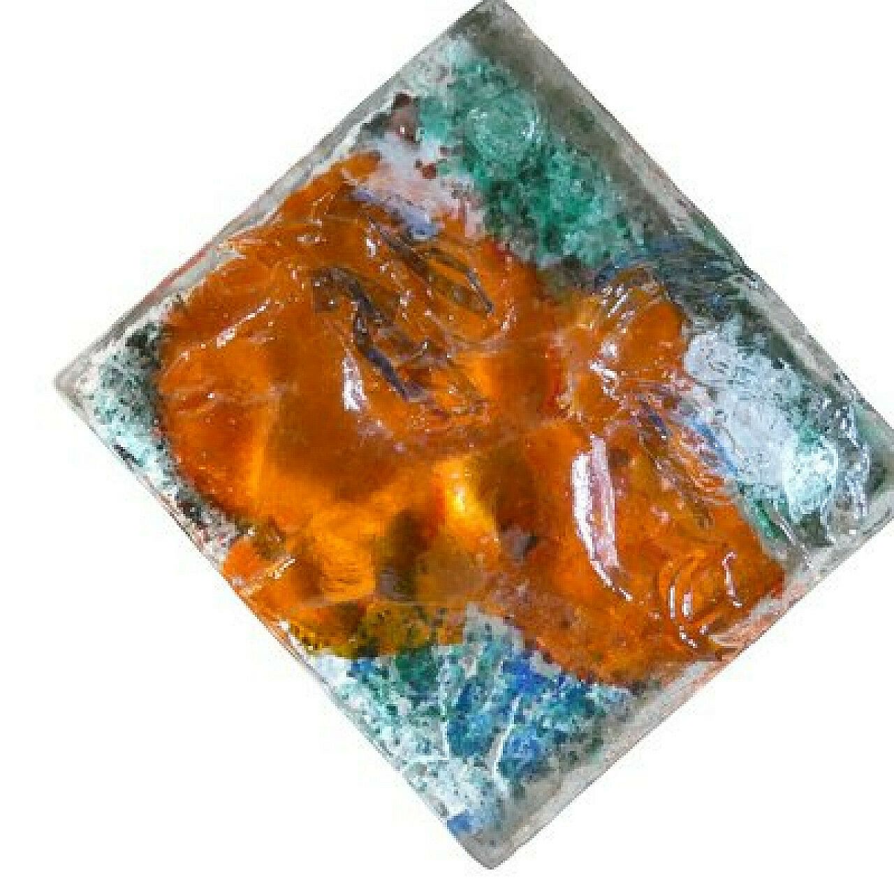 photo furniture Bas Relief Murano Glass Tile By Rubin For Costantini Fucina Degli Angeli, 1970s