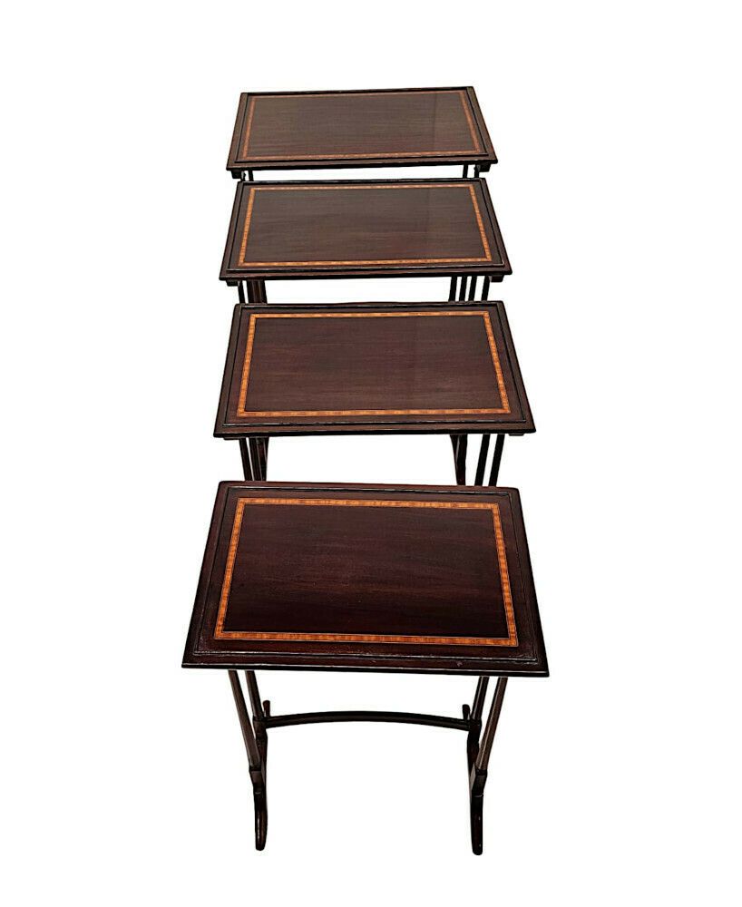 A Fabulous Edwardian Nest Of Four Inlaid Tables photo 1267.2854