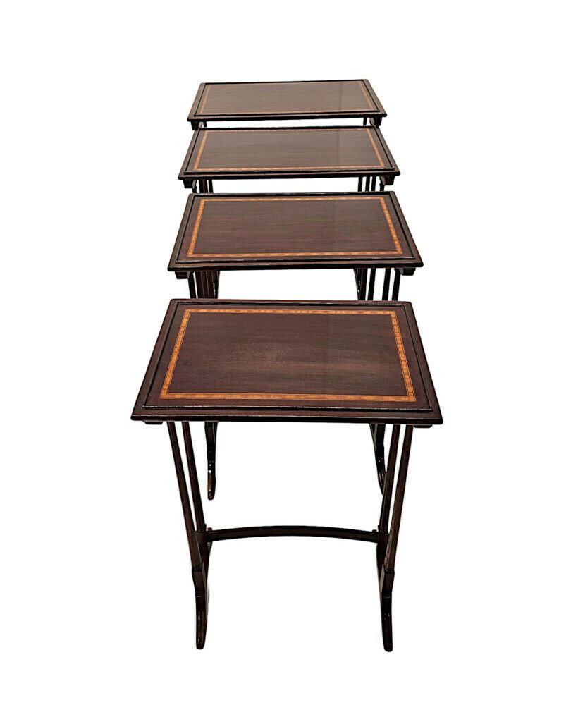 A Fabulous Edwardian Nest Of Four Inlaid Tables photo for sale