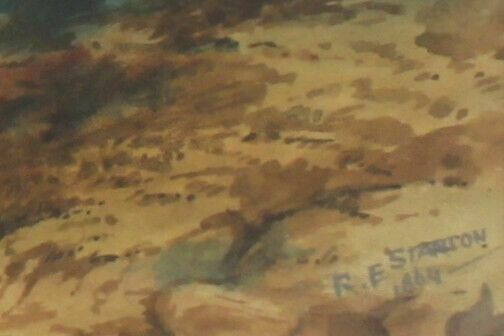 Watercolour By R E Stanton. Sailing Boats In The Lake District photo for sale
