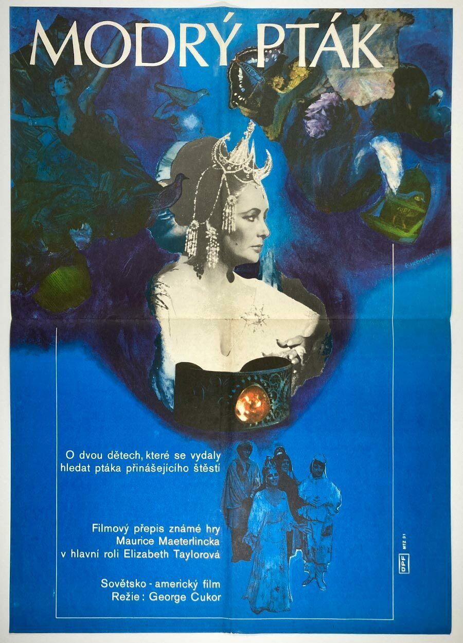 photo for sale Original Film Poster, The Blue Bird, Eva Heřmanská, 1977, Genuine Czech Vintage Print