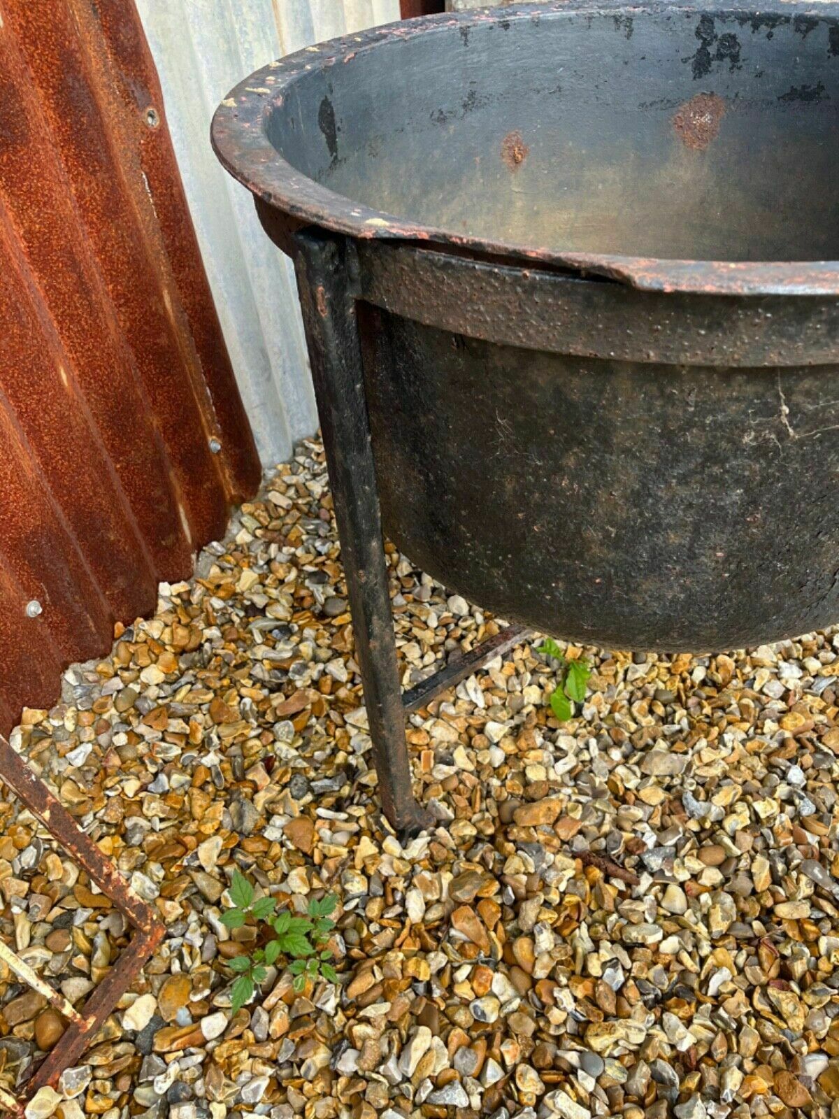 Antique Cast Iron Pot  Jardinier Log Basket Very Large  A Unique Item photo Home Decor