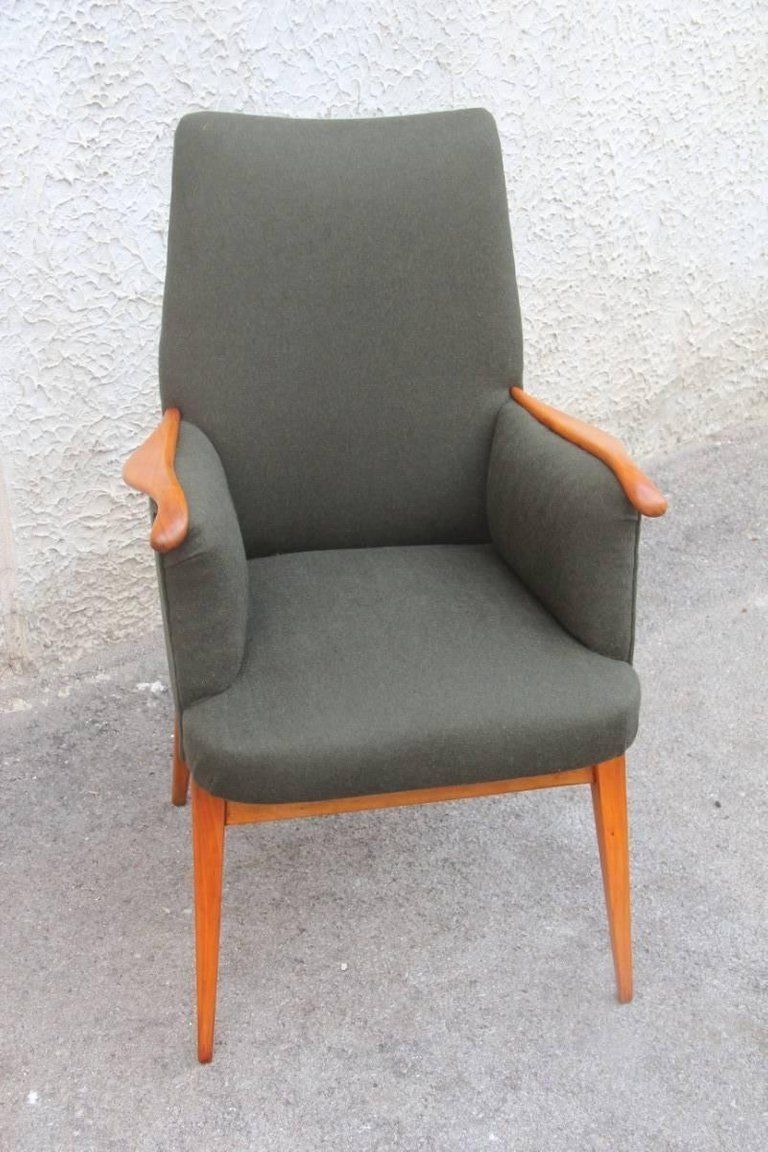 Executive Chair Of The 1950s In Very Elegant Cherrywood photo for sale