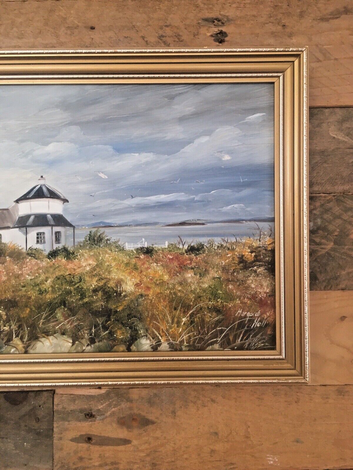 Original Margaret Hall Framed Oil On Board Painting Toll House Penrhos Anglesey photo vinterior