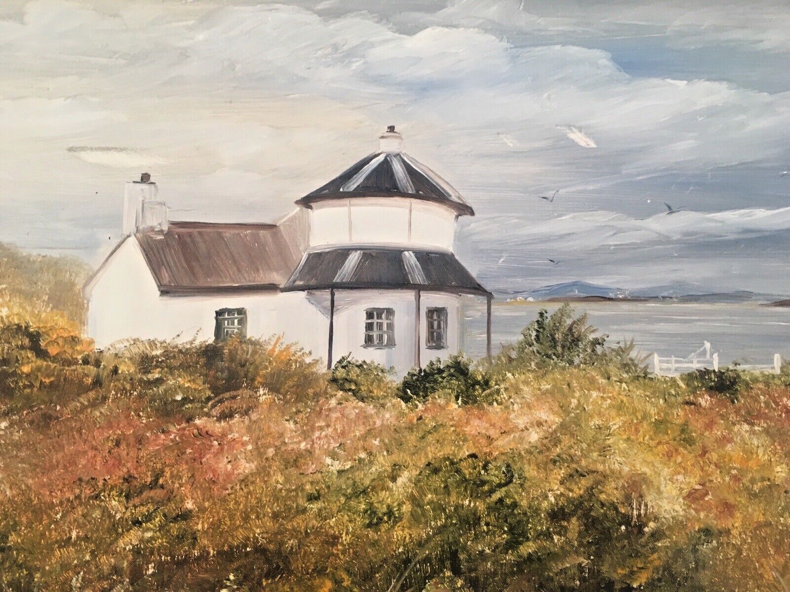 Original Margaret Hall Framed Oil On Board Painting Toll House Penrhos Anglesey photo vintage