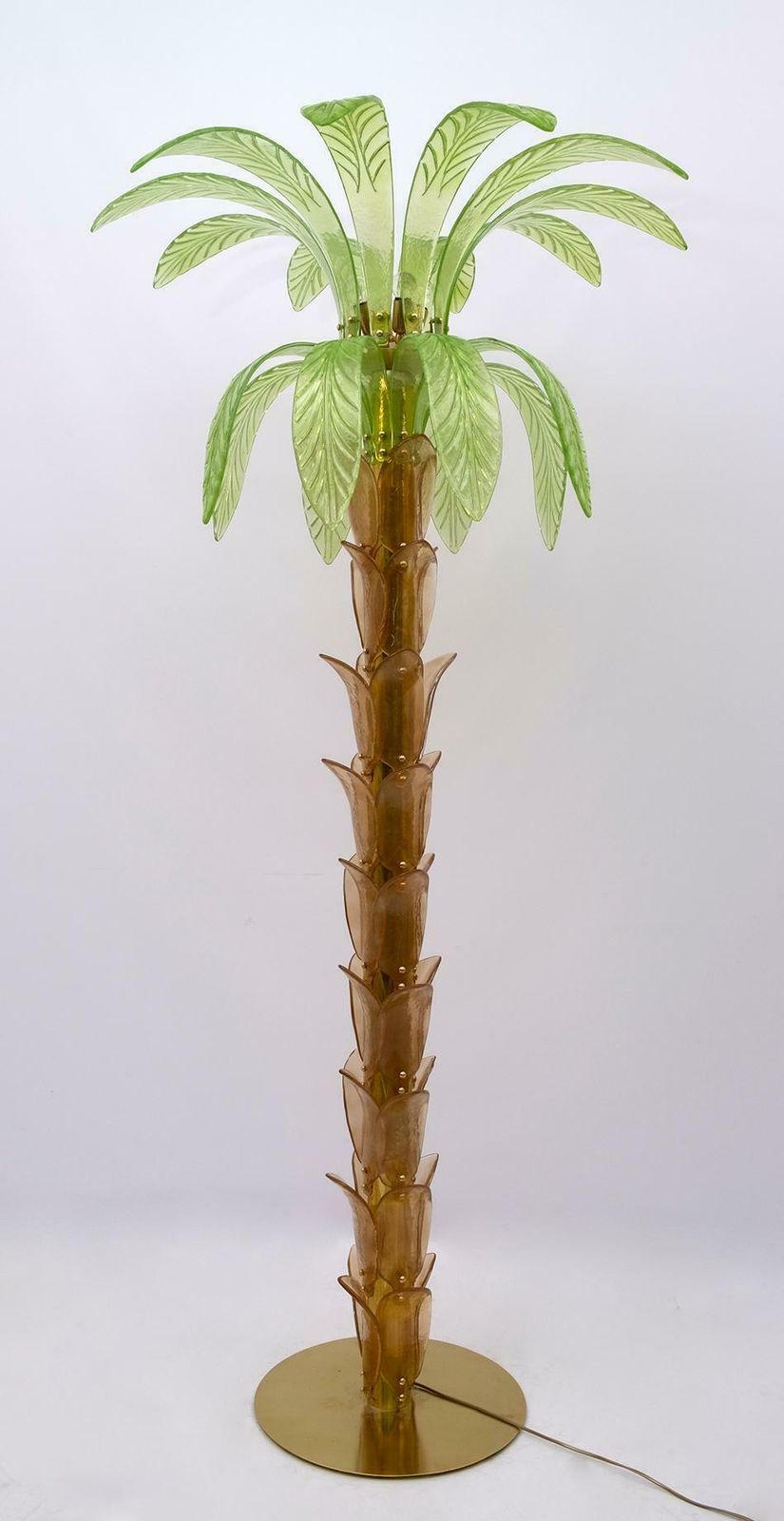 Murano Glass And Brass Palm Tree Floor Lamp, 1970s, Pair photo furniture