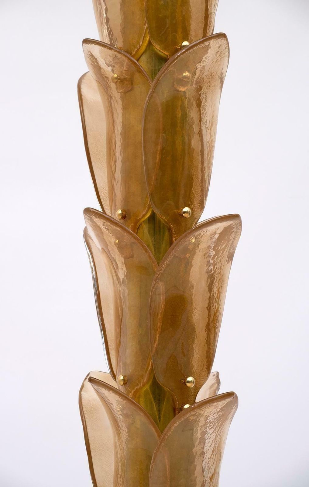Lighting Murano Glass And Brass Palm Tree Floor Lamp, 1970s, Pair photo