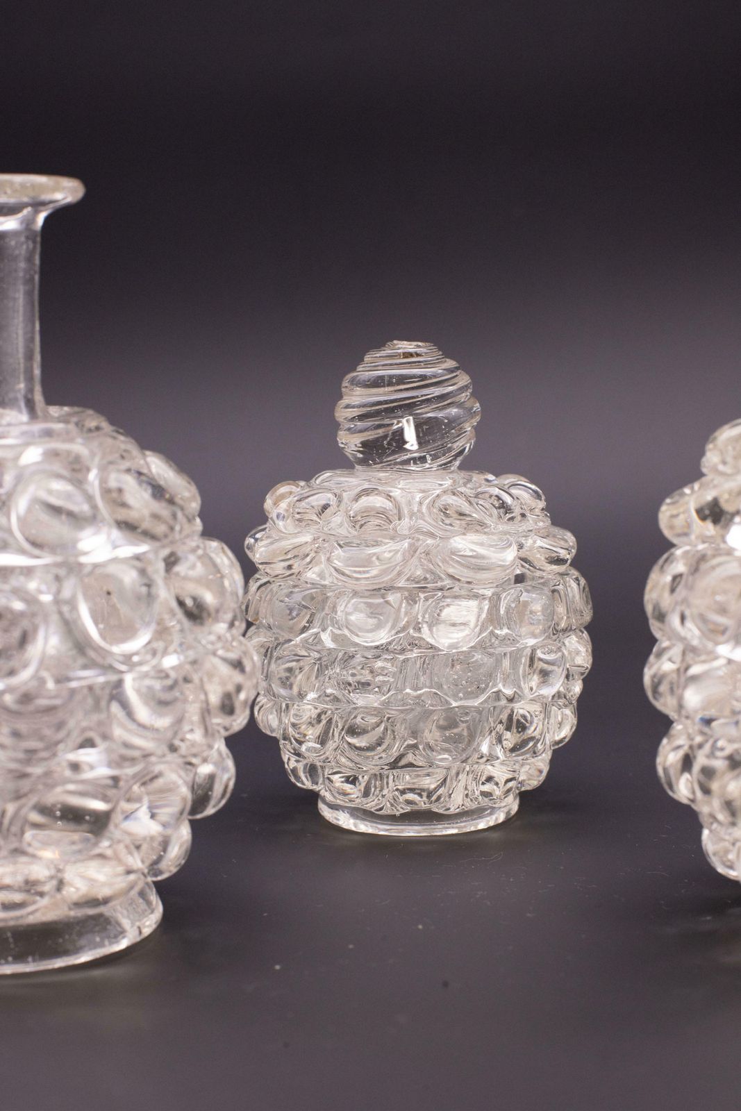 Set Of 3 Series Lenti Vase Barovier & Toso Italy, Murano Glass, 1940s photo vintage