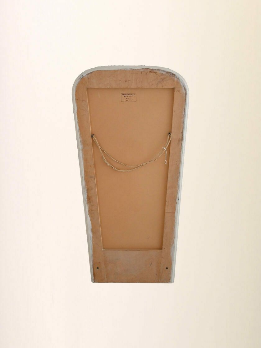 Deco Mirror With White Painted Wooden Frame And Golden Details photo vintage
