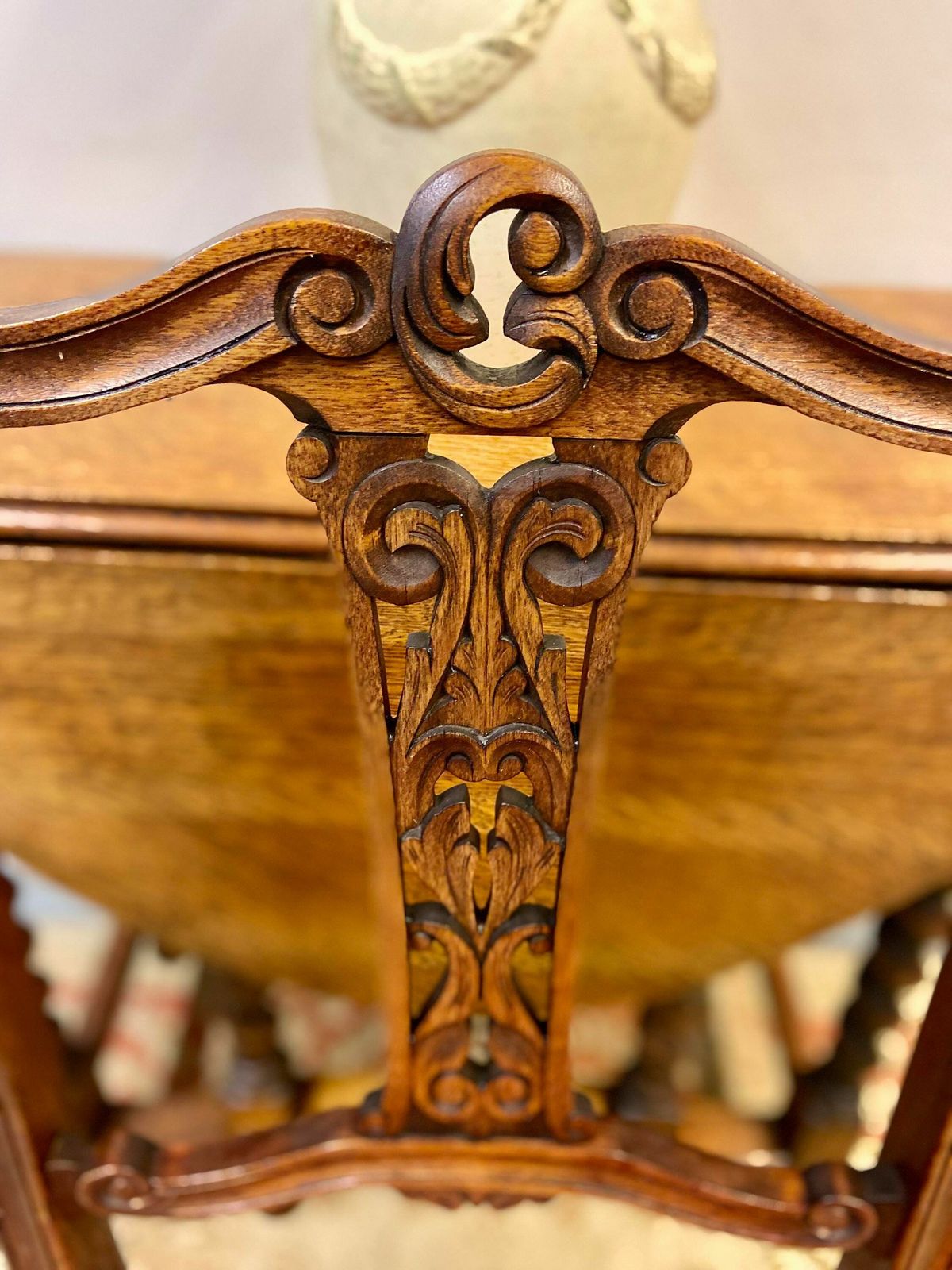 Antique Bedroom Chair / Red Fabric Seat / Carved And Fret Cut Backs / Early 20th Century.T / Dates From Around The 1870s 1900s photo vintage