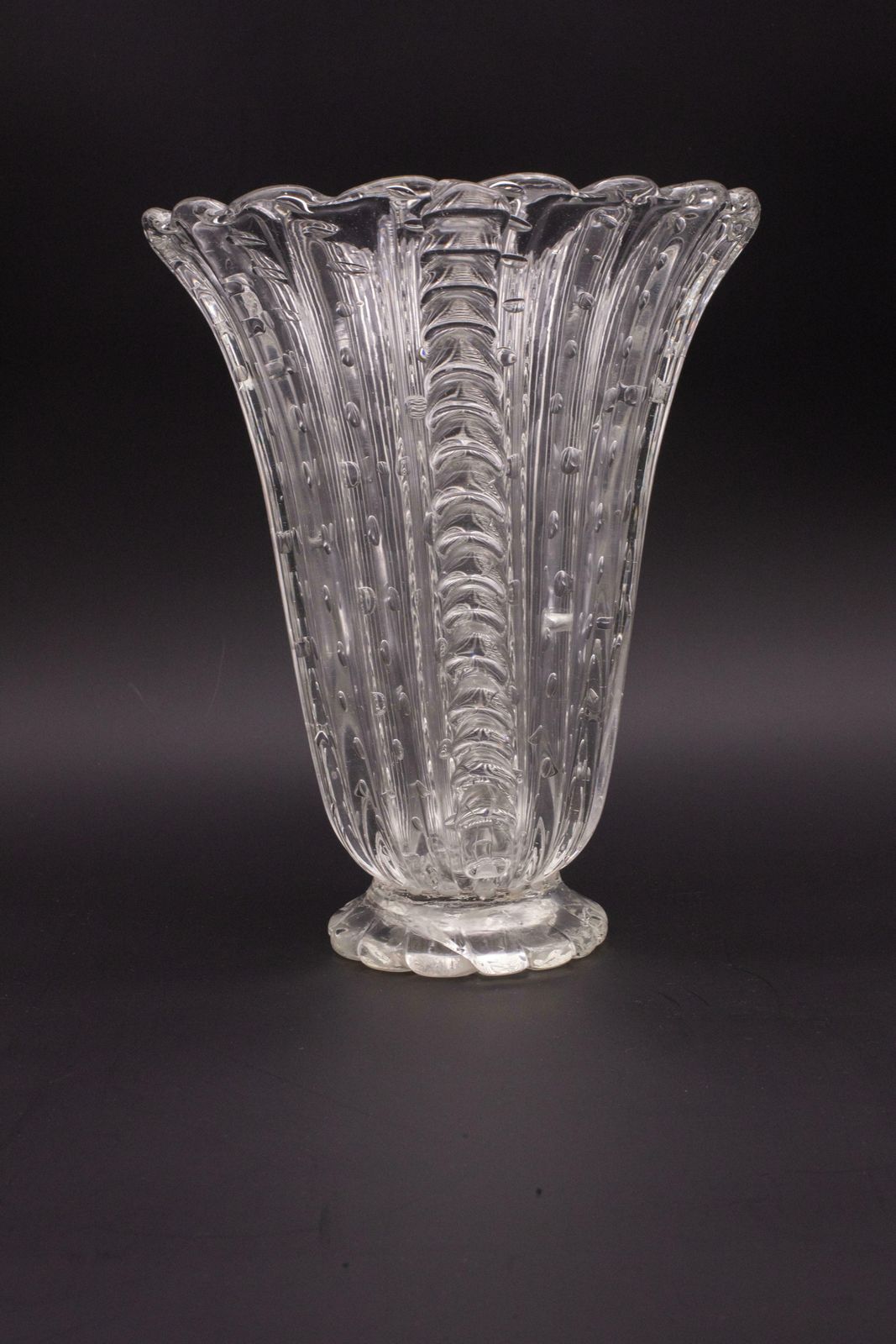 Art Decò Large Size Murano Bullicante Vase By Barovier & Toso, 1930s photo for sale