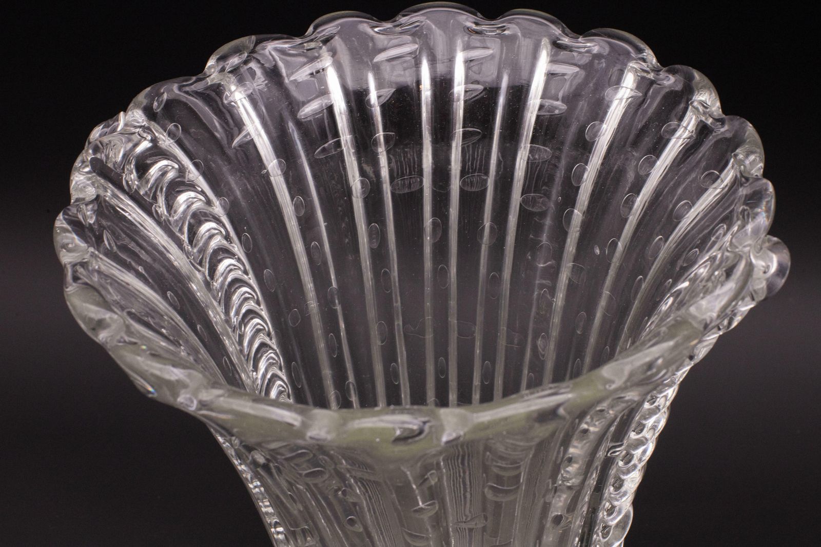 photo for sale Art Decò Large Size Murano Bullicante Vase By Barovier & Toso, 1930s