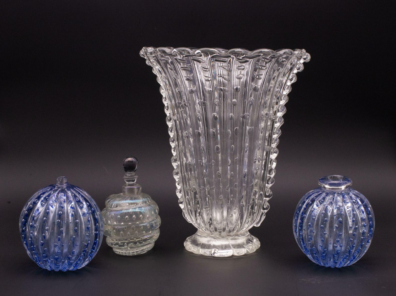 Home Decor Art Decò Large Size Murano Bullicante Vase By Barovier & Toso, 1930s photo