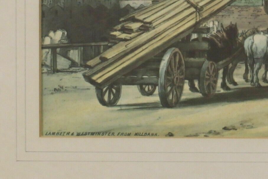 Copy Of 18th Century Lithograph. Lambeth & Westminster From Millbank photo Art